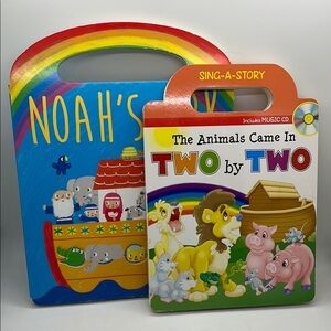 NEW The Animals Came In Two by Two Sign a story and Noah’s Ark Flap Book